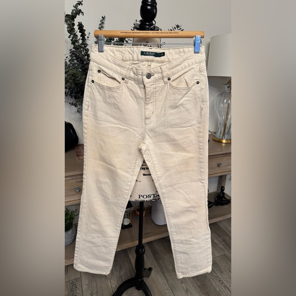 Ralph Lauren Cream Straight Jeans Classic Style